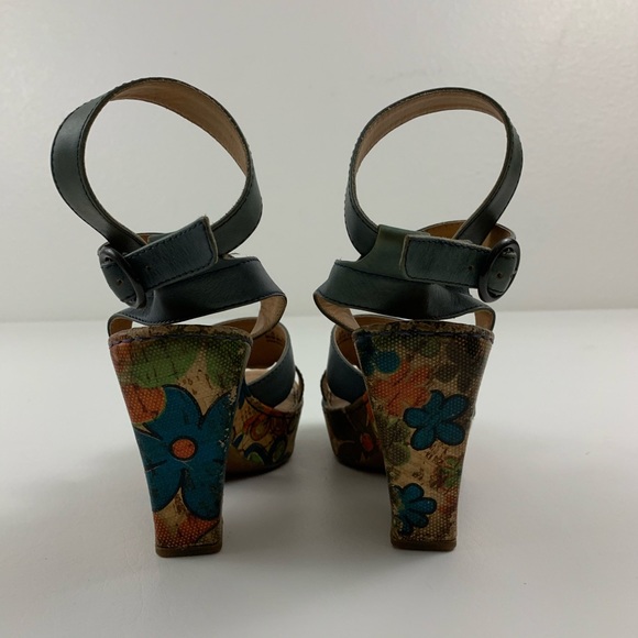 Born Crown Leather Floral Wedge Sandals - Picture 8 of 10